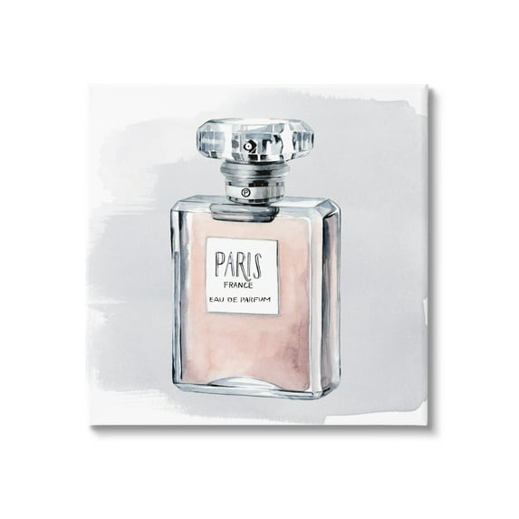 Stupell Industries Glam Perfume Bottle Pink Paris Watercolor Detail Canvas Wall Art, 17 x 17, Design by Grace Popp