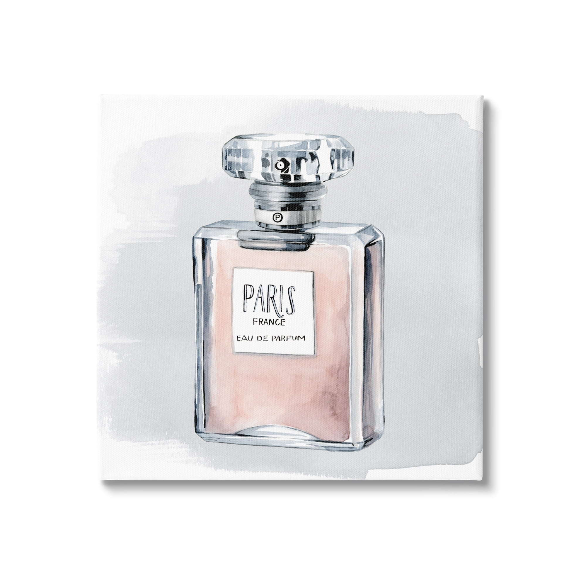 Stupell Industries Glam Perfume Bottle Pink Paris Watercolor Detail Canvas Wall Art, 24 x 24, Design by Grace Popp