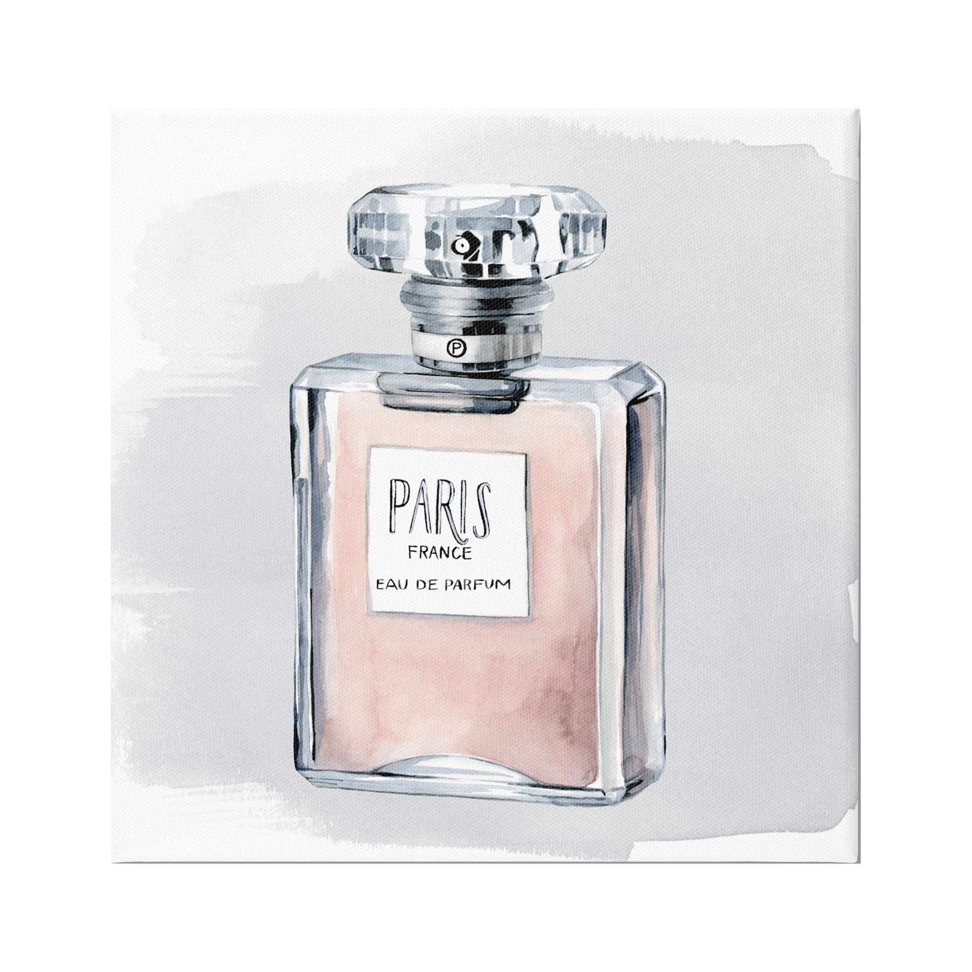 Stupell Industries Glam Perfume Bottle Pink Paris Watercolor Detail Canvas Wall Art, 36 x 36, Design by Grace Popp