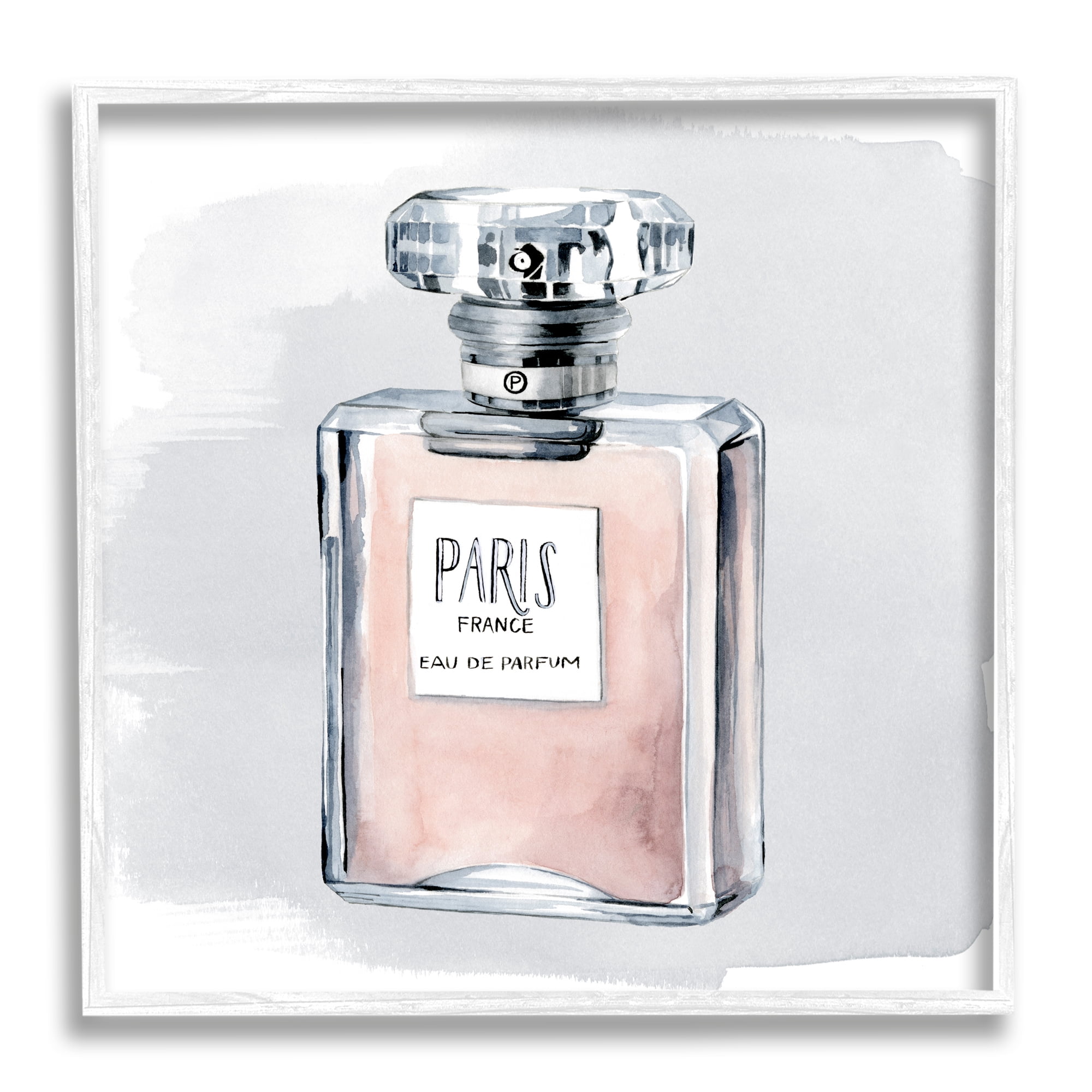 Glam Perfume Bottle Pink Paris Watercolor Detail Beauty & Fashion Graphic Art Framed Art Print Wall Art