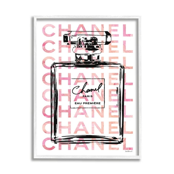 Stupell Industries Glam Perfume Bottle With Words Pink Black, 11 x 14,Design by Amanda Greenwood