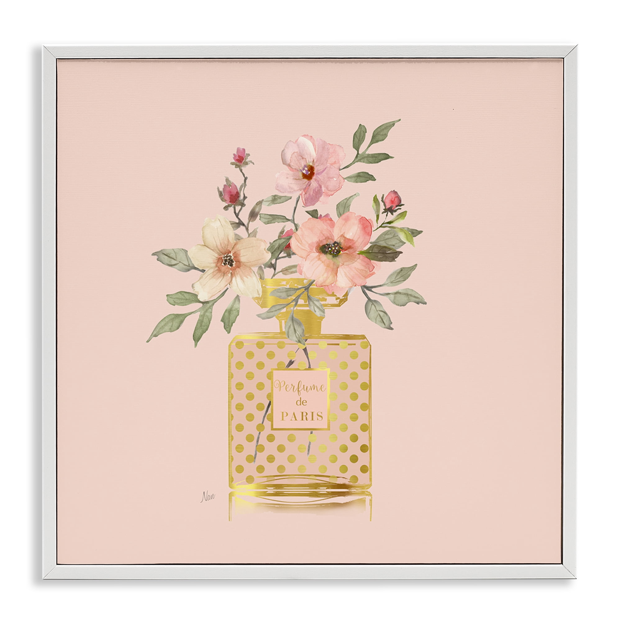 Stupell Industries Glam Perfume Bouquet Botanical & Floral Painting White Framed Art Print Wall Art, 12 x 12