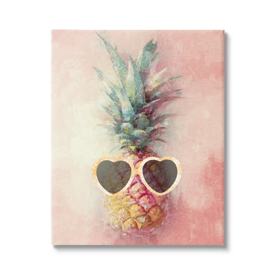 Stupell Industries Glam Pineapple & Sunglasses Food & Beverage Painting Gallery Wrapped Canvas Art Print Wall Art, 36 x 48