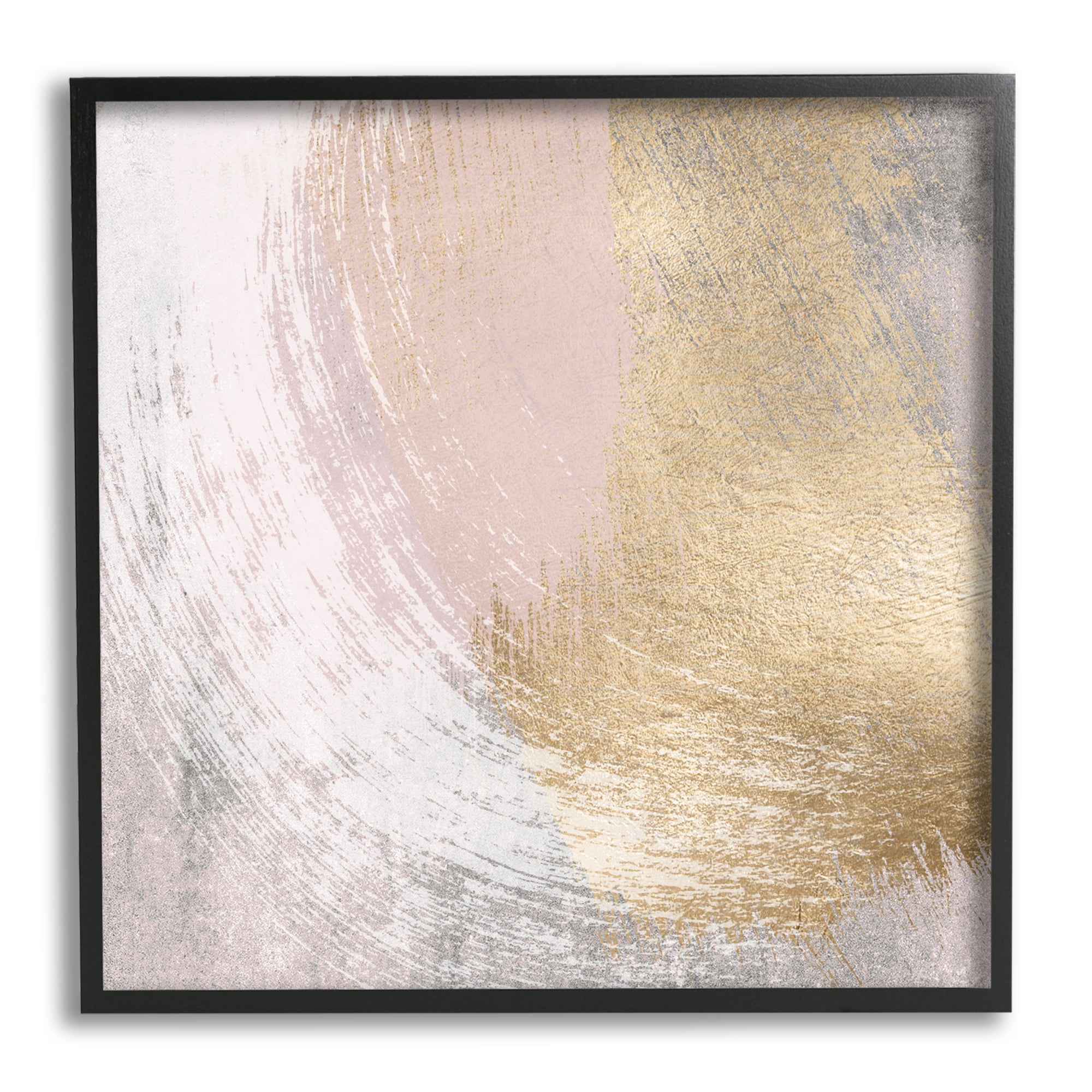 Stupell Industries Glam & Pink Abstract Abstract Painting Black Framed Art Print Wall Art, 24 x 24