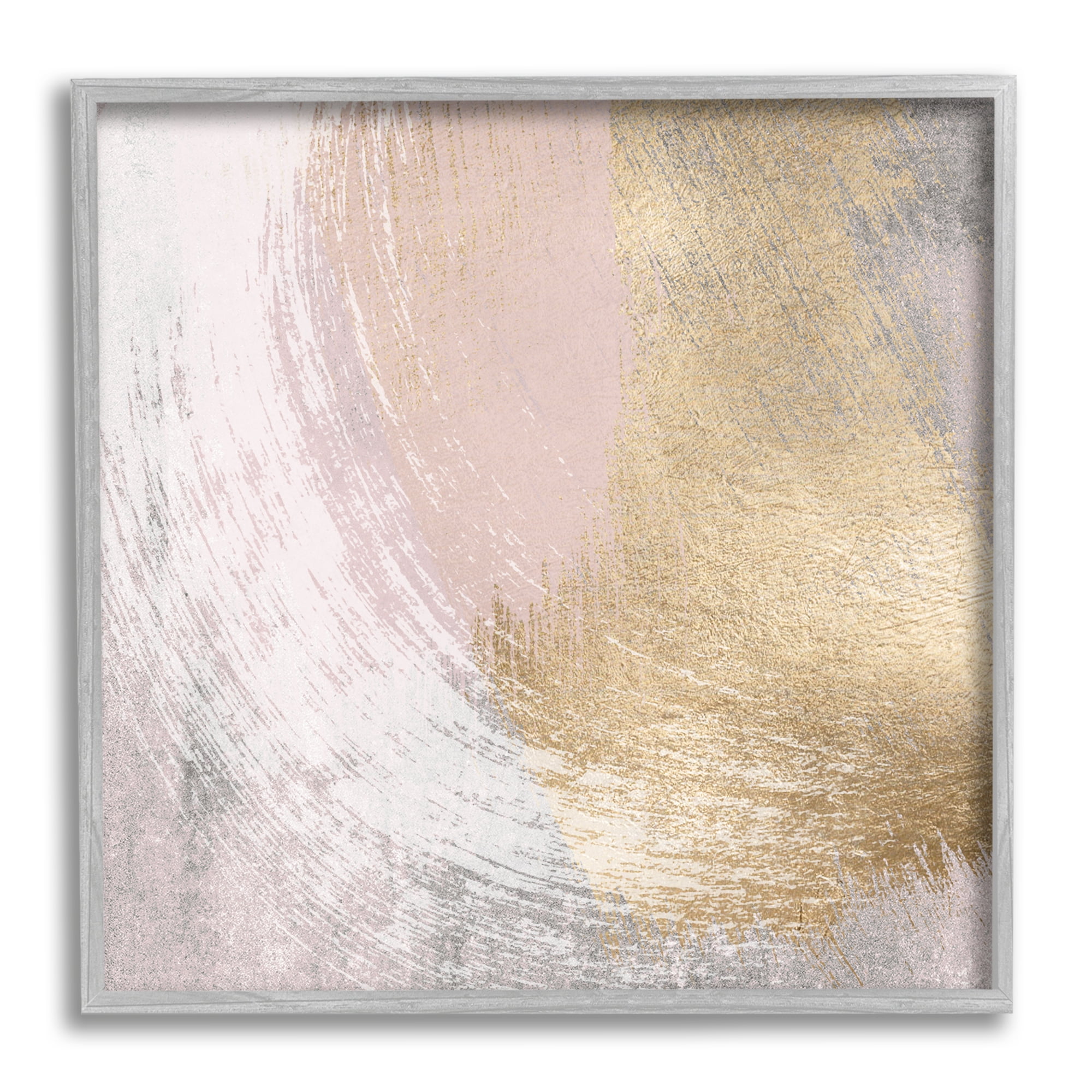 Stupell Industries Glam & Pink Abstract Abstract Painting Gray Framed Art Print Wall Art, 17 x 17