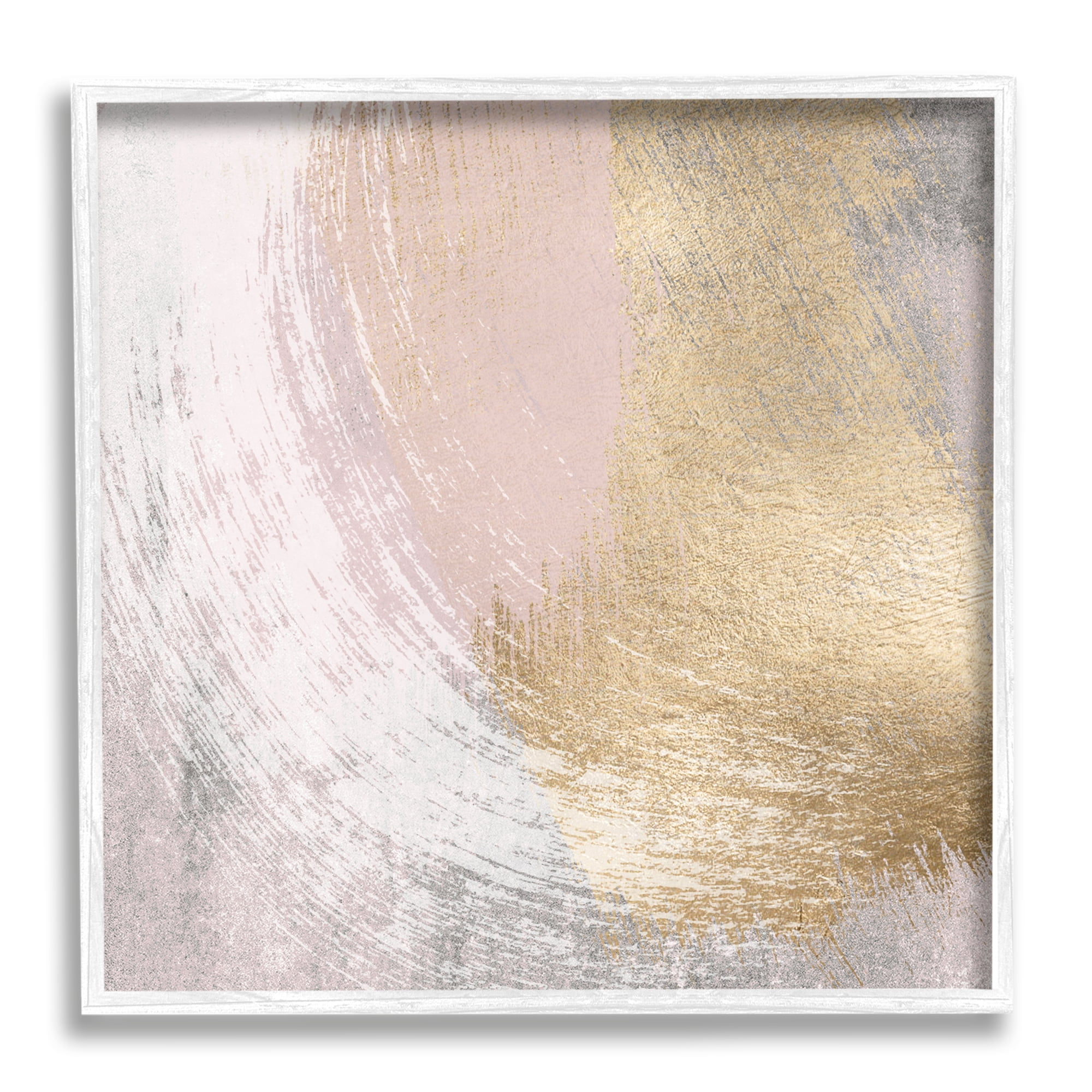 Stupell Industries Glam & Pink Abstract Abstract Painting White Framed Art Print Wall Art, 24 x 24