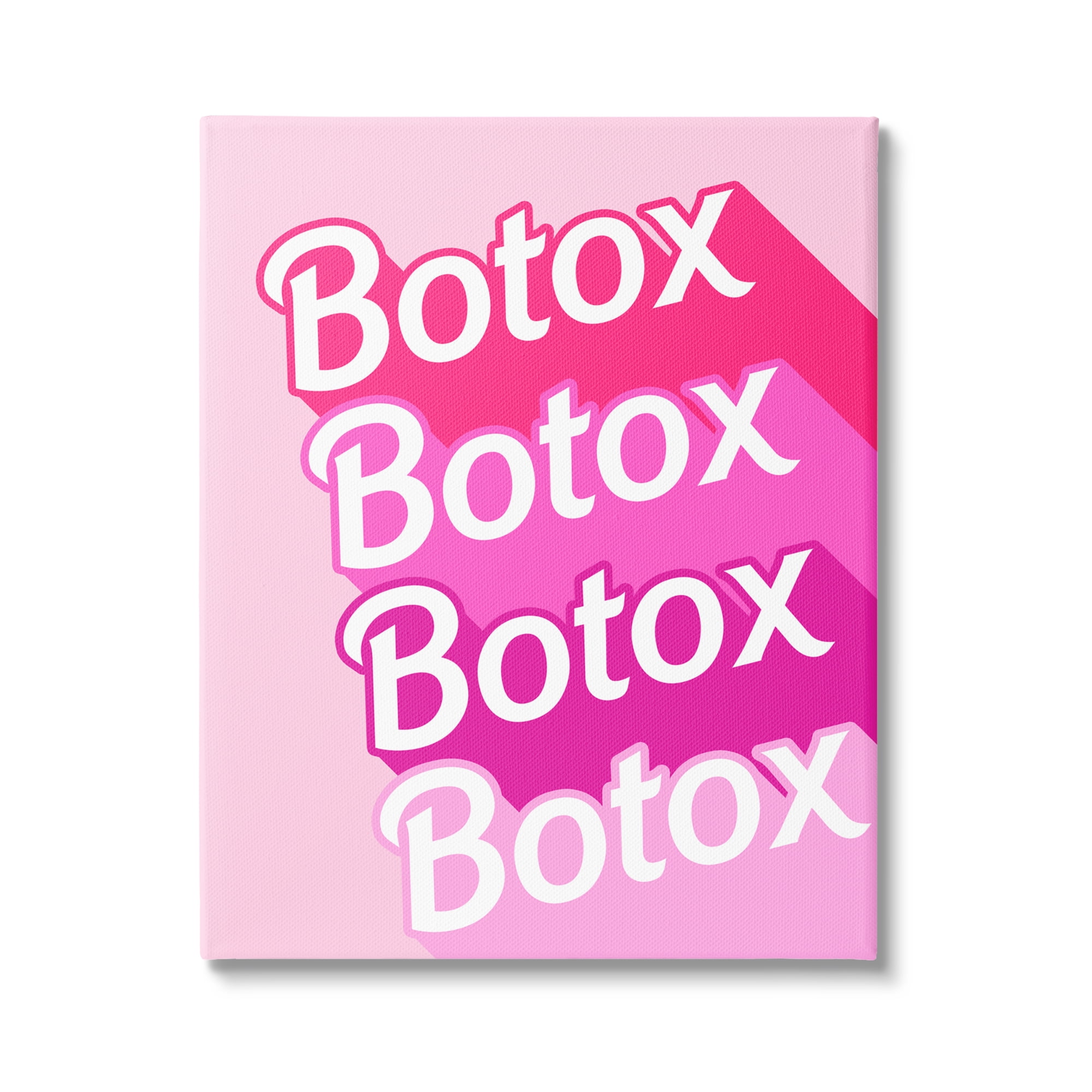 Stupell Industries Glam Pink Botox Phrase Inspirational Painting Gallery Wrapped Canvas Print Wall Art, 16 x 20