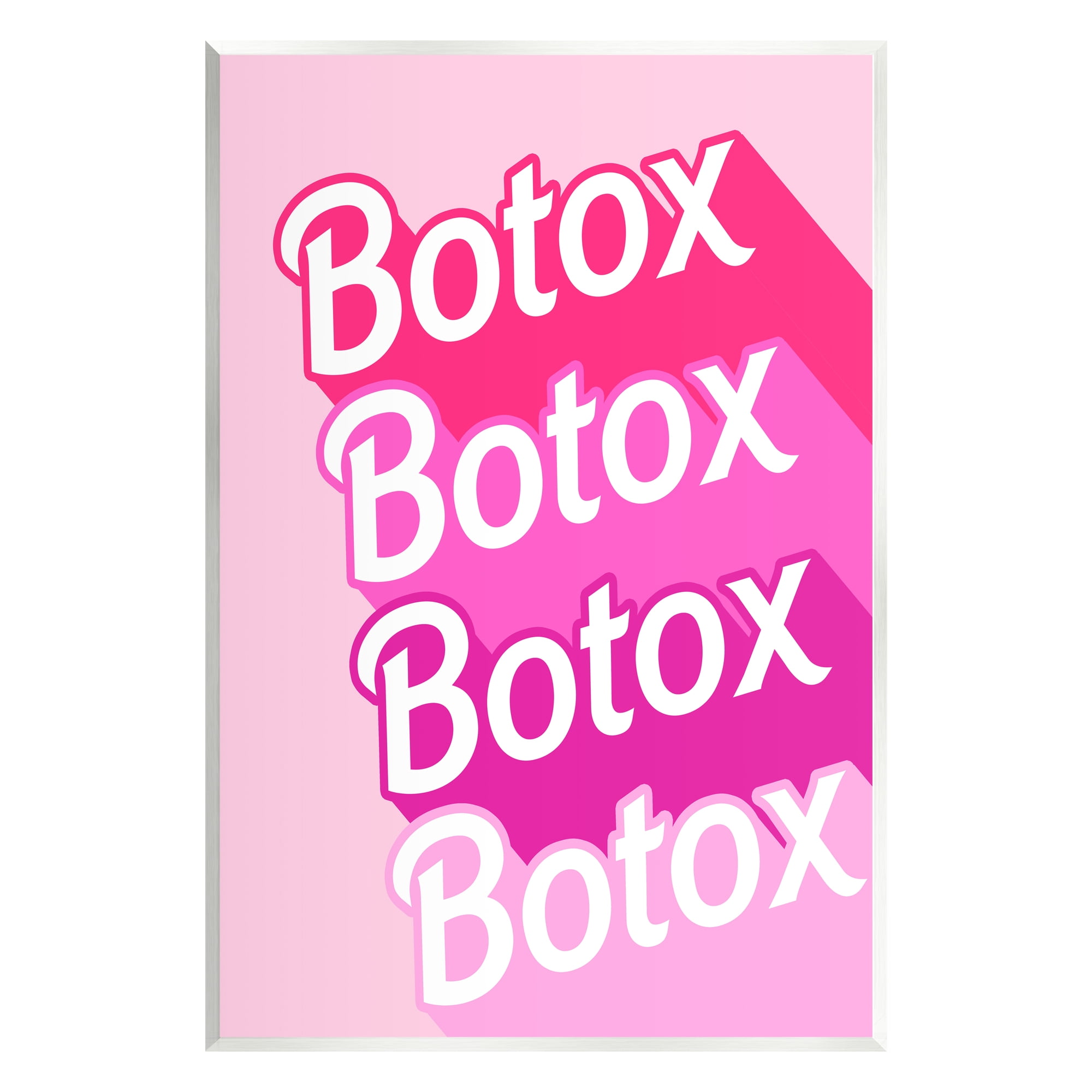 Stupell Industries Glam Pink Botox Phrase Inspirational Painting Unframed Art Print Wall Art, 13 x 19