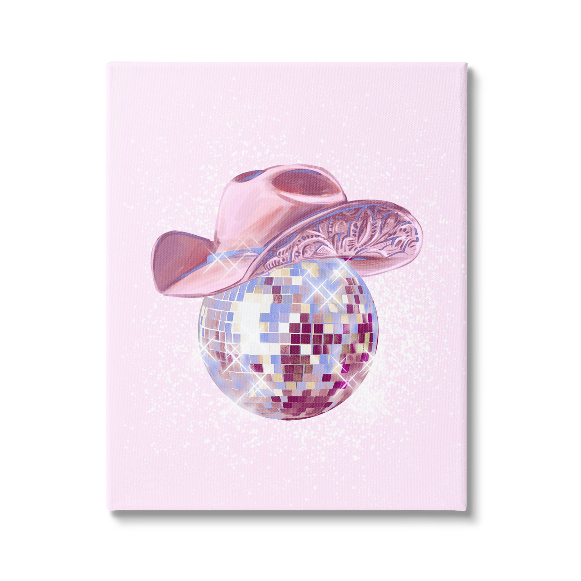 Stupell Industries Glam Pink Disco Cowgirl Beauty & Fashion Painting Gallery Wrapped Canvas Art Print Wall Art, 30 x 40