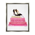 thumbnail image 1 of Stupell Industries Glam Pink Fashion Books Black Pump Hells Luster Gray Framed Floating Canvas Wall Art, 16x20, by Amanda Greenwood, 1 of 6