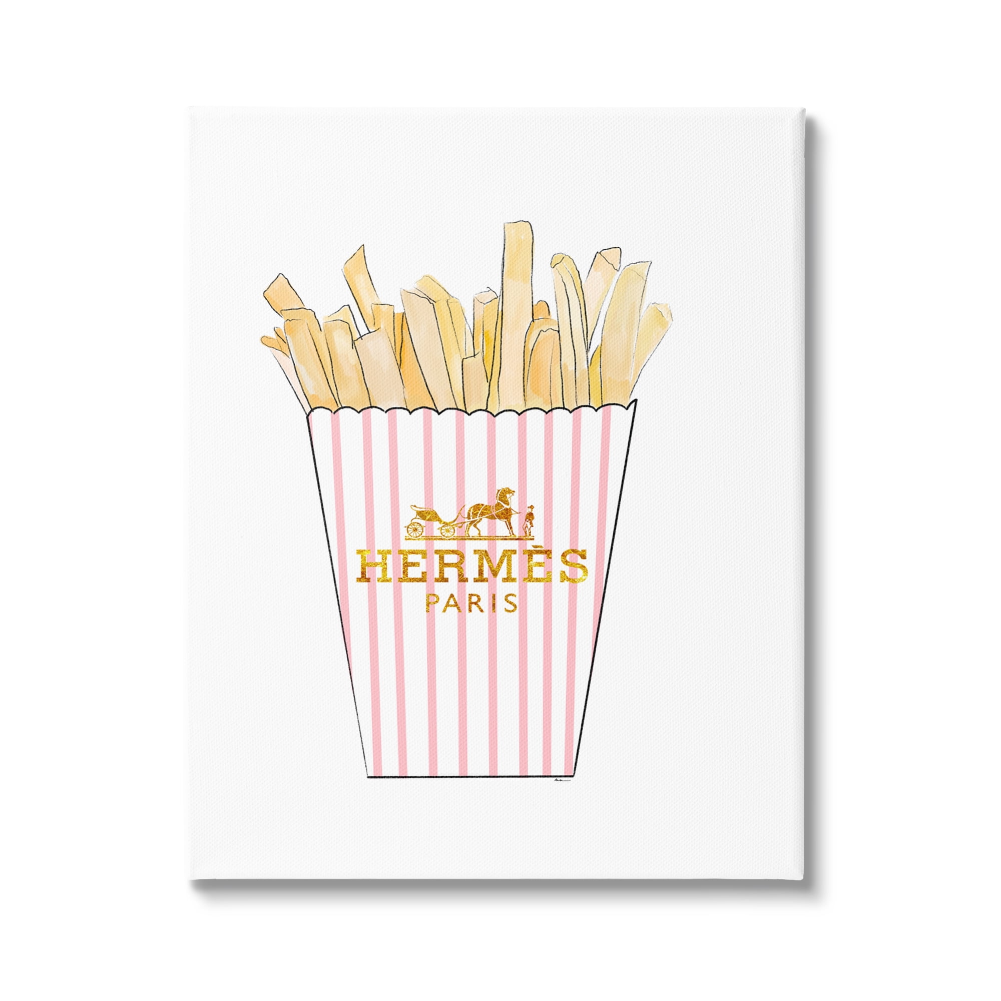 Stupell Industries Glam Pink Fashion Fries Food & Beverage Painting Gallery Wrapped Canvas Print Wall Art, 24 x 30