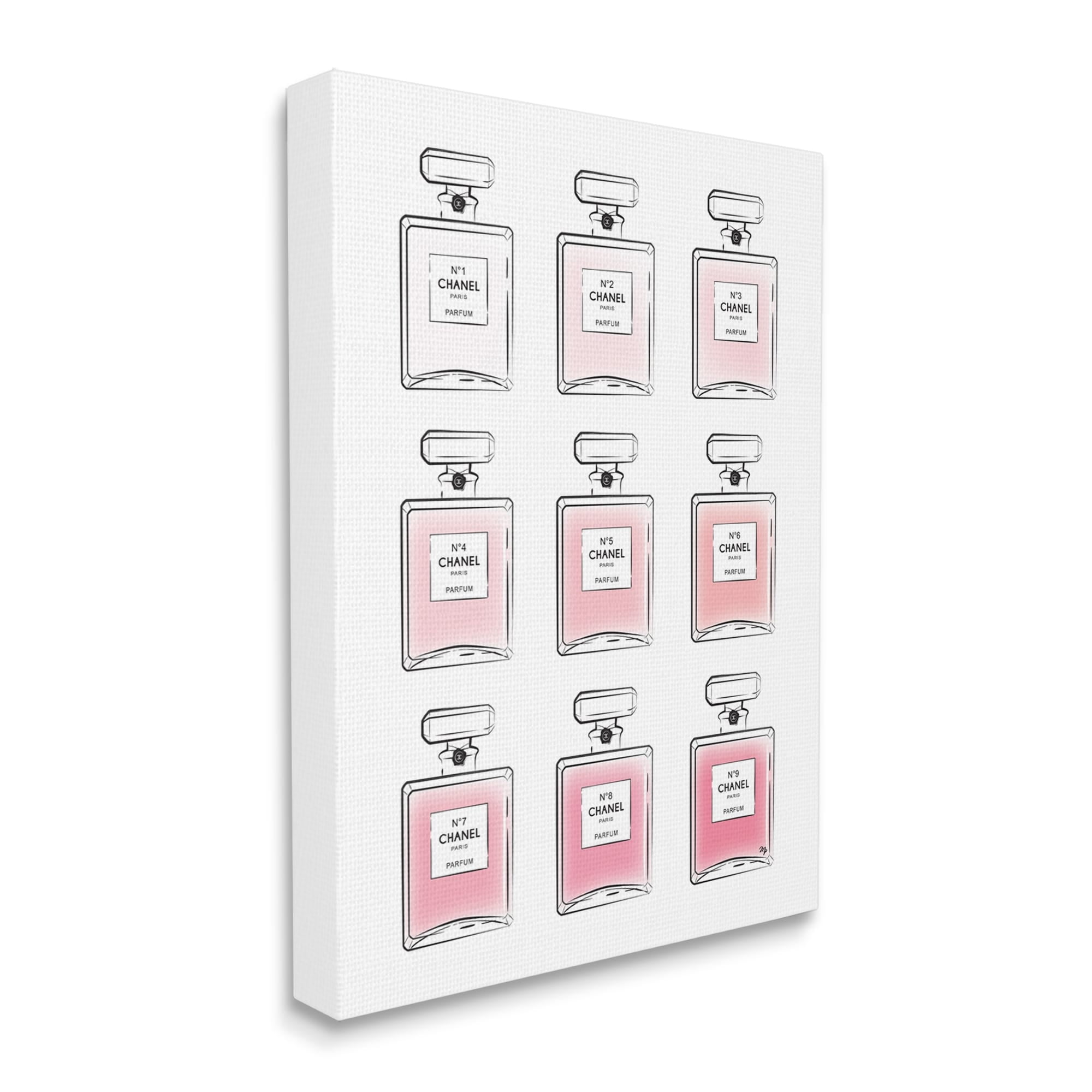 Stupell Industries Glam Pink Ombre Fashion Perfume Bottles Beauty & Fashion Painting Gallery Wrapped Canvas Art Print Wall Art, 24 x 30