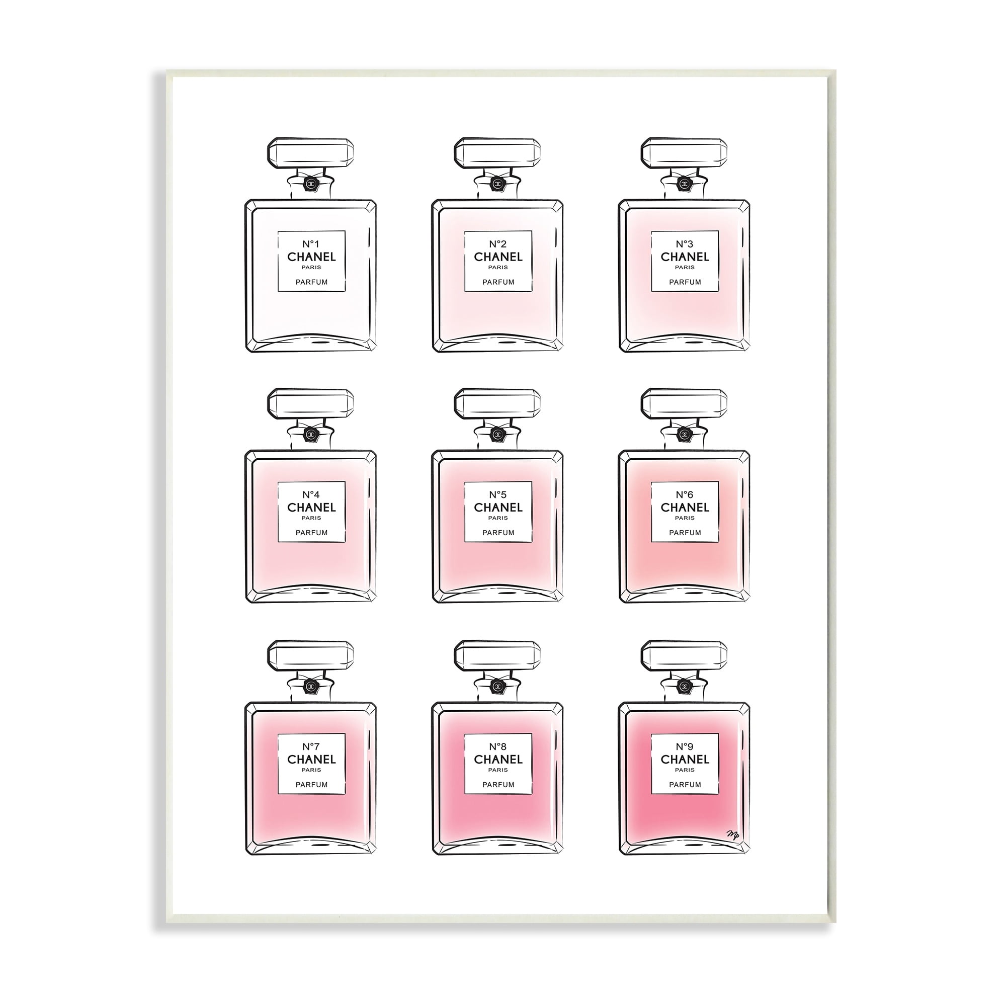 Stupell Industries Glam Pink Ombre Fashion Perfume Bottles Beauty & Fashion Painting Wall Plaque Art Print Wall Art, 13 x 19