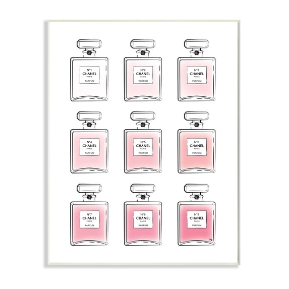 Stupell Industries Glam Pink Ombre Fashion Perfume Bottles Beauty & Fashion Painting Wall Plaque Art Print Wall Art, 13 x 19