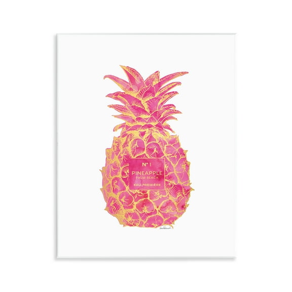Stupell Industries Glam & Pink Pineapple Food & Beverage Painting Unframed Art Print Wall Art, 11 x 14