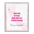 thumbnail image 1 of Stupell Industries Glam Pink Text for Toilet Paper Gray Framed Giclee Art, 11 x 14, by Ziwei Li, 1 of 8