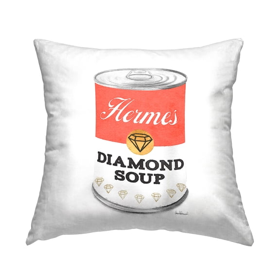 Stupell Industries Glam Pop Condensed Soup Can Fashion Designer Red,18 x 7 x 18 Decorative Pillows