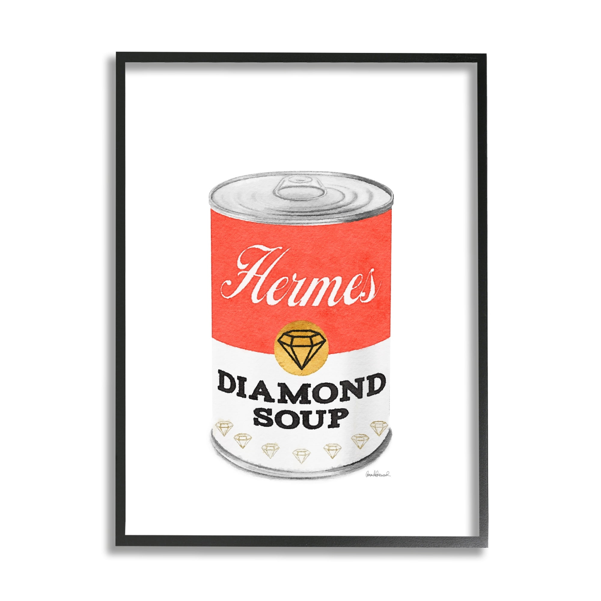 Stupell Industries Glam Pop Condensed Soup Can Red Fashion Designer, 11 x 14, Design by Amanda Greenwood