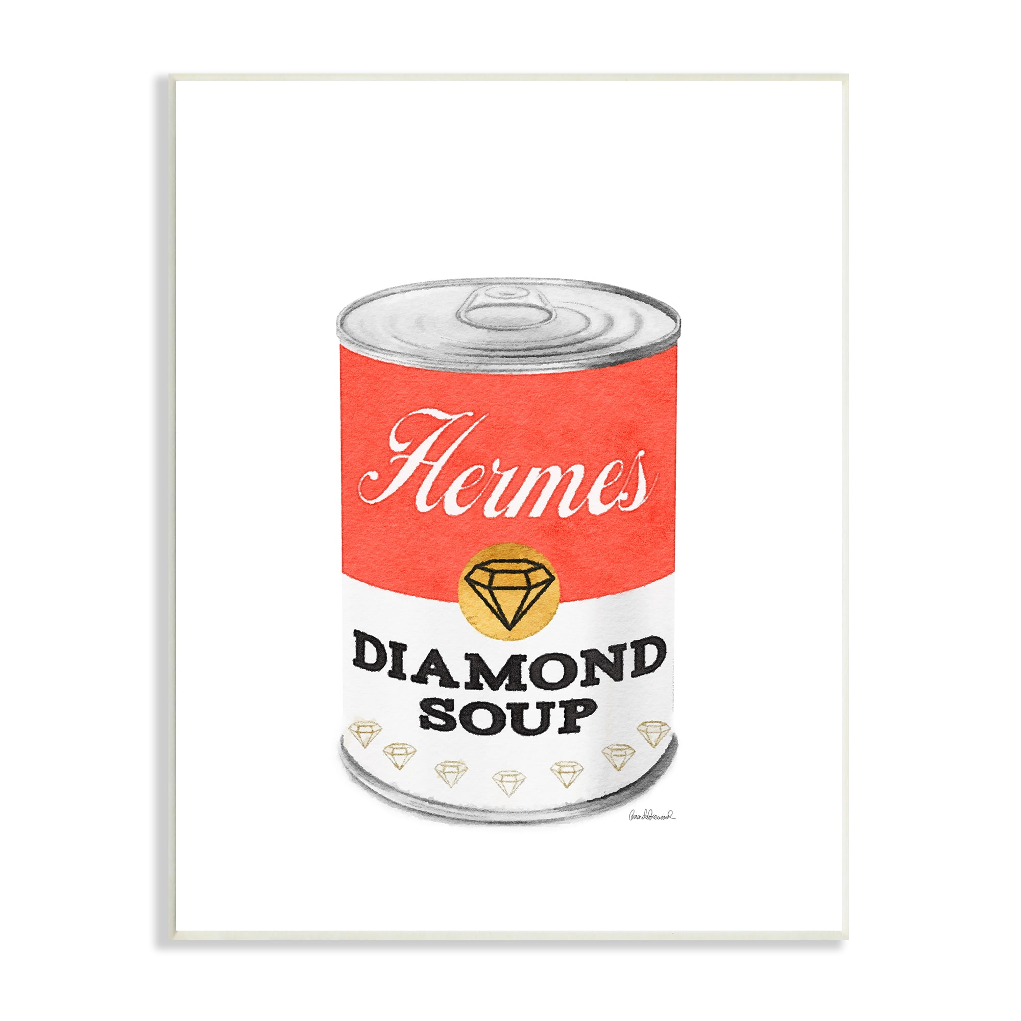 Stupell Industries Glam Pop Condensed Soup Can Red Fashion Designer, 13 x 19, Design by Amanda Greenwood