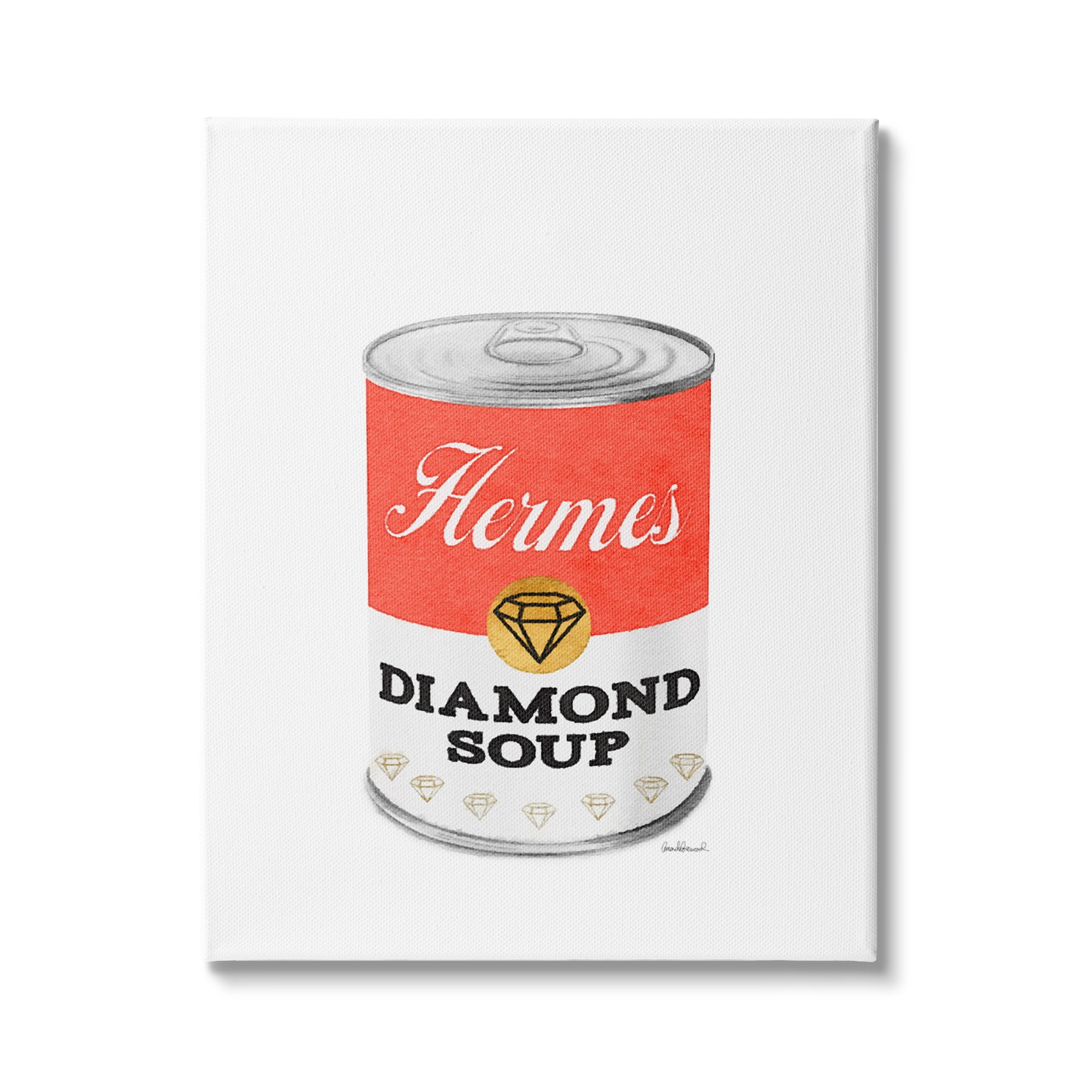 Stupell Industries Glam Pop Condensed Soup Can Red Fashion Designer, 16 x 20, Design by Amanda Greenwood