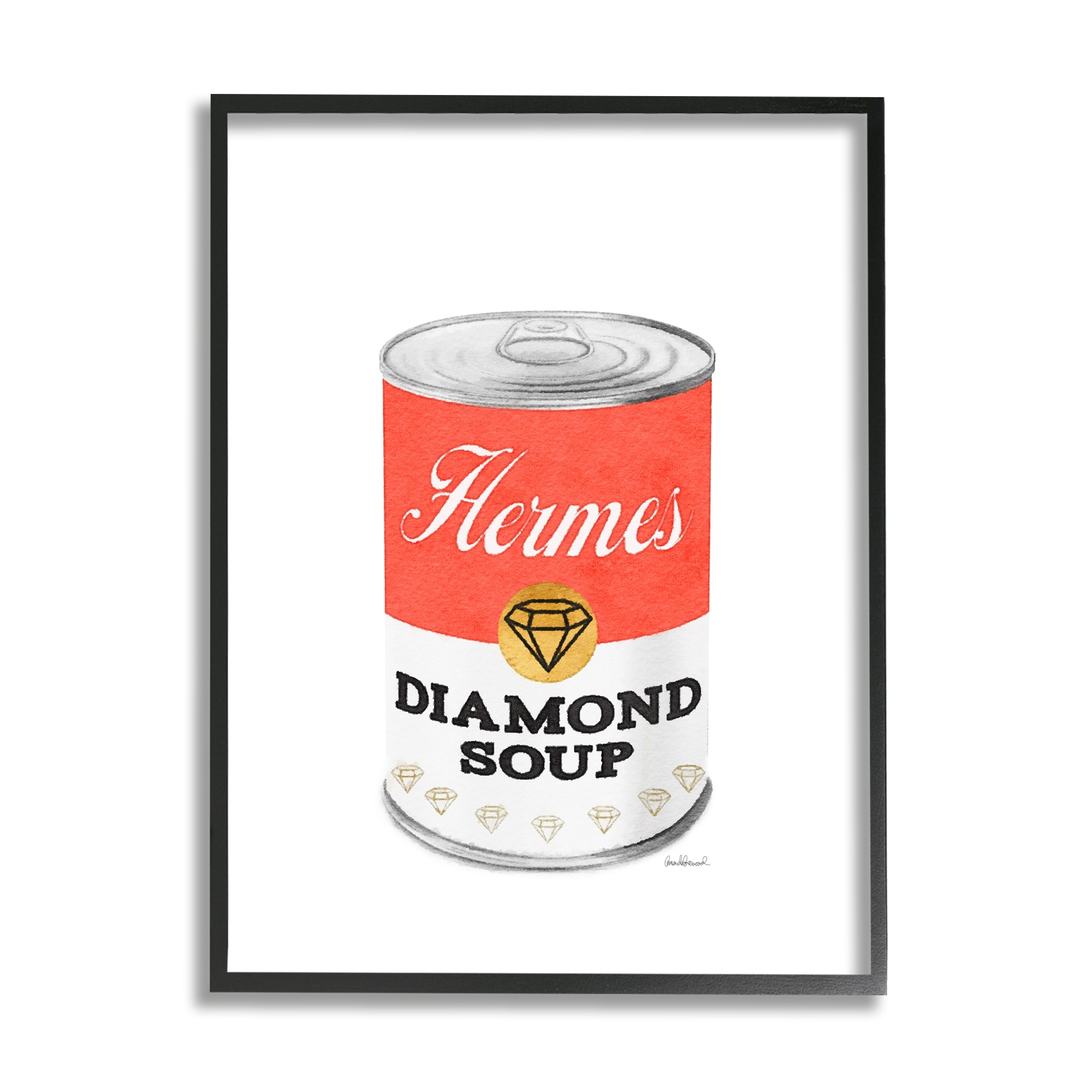 Stupell Industries Glam Pop Condensed Soup Can Red Fashion Designer, 24 x 30, Design by Amanda Greenwood