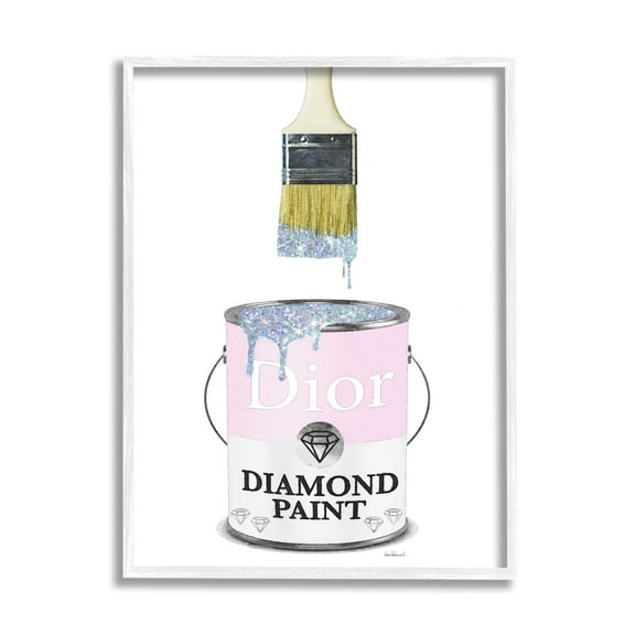 Stupell Industries Glam Pop Diamond Pink Paint Can Sparkle Brush, 11 x 14, Design by Amanda Greenwood