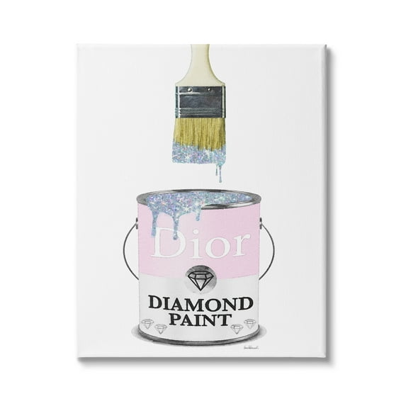 Stupell Industries Glam Pop Diamond Pink Paint Can Sparkle Brush, 16 x 20, Design by Amanda Greenwood