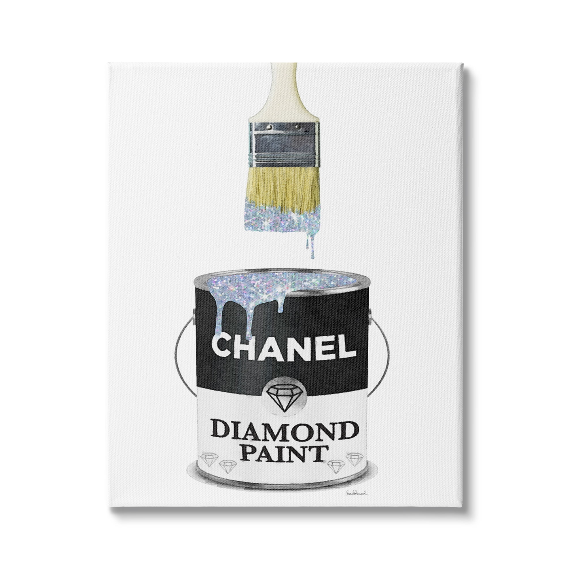 Stupell Industries Glam Pop Fashion Diamond P. Deluxe Designer Black, 16 x 20, Design by Amanda Greenwood