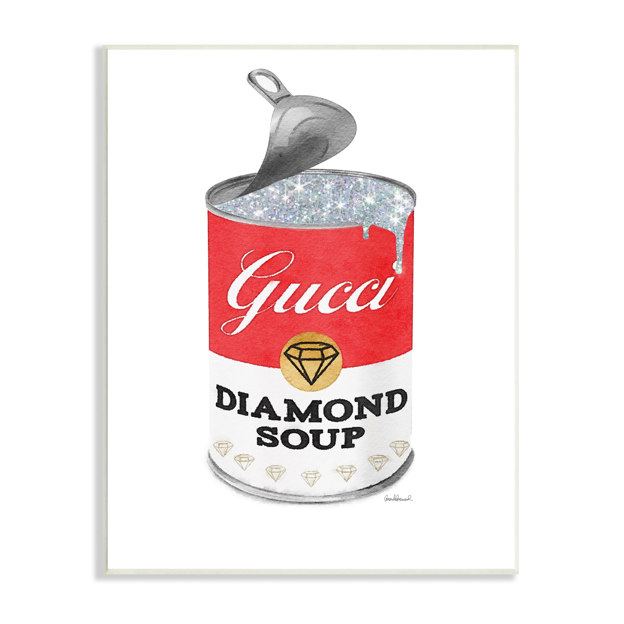 Stupell Industries Glam Pop Red Soup Can Open Lid Fashion, 10 x 15, Design by Amanda Greenwood