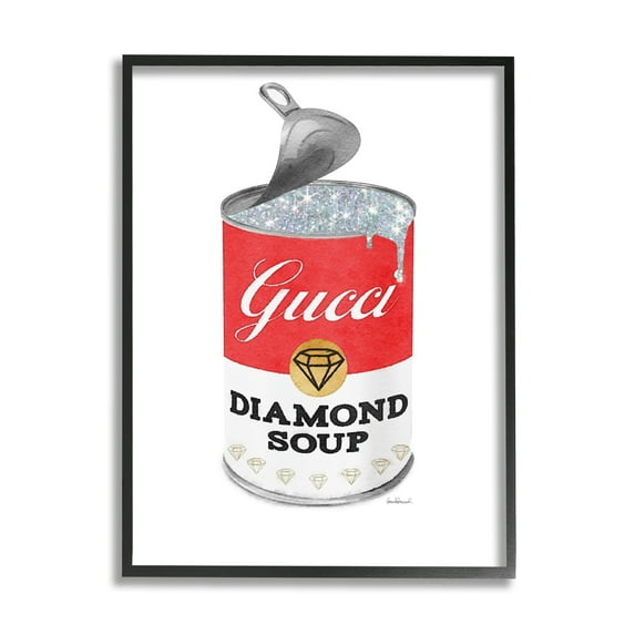 Stupell Industries Glam Pop Red Soup Can Open Lid Fashion, 16 x 20, Design by Amanda Greenwood