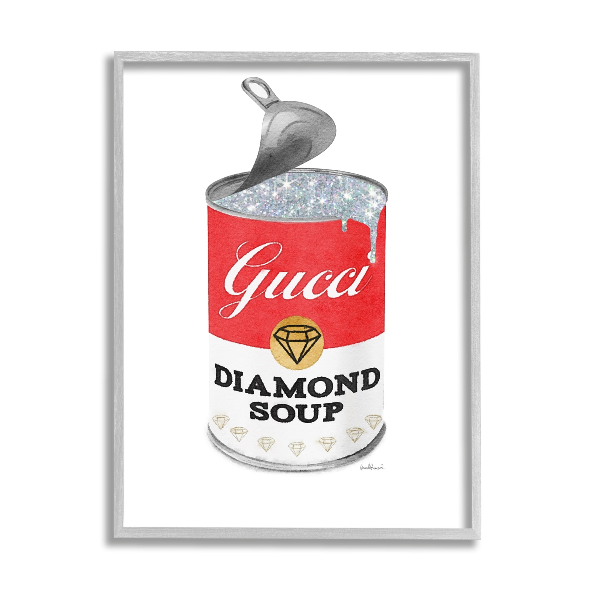 Stupell Industries Glam Pop Red Soup Can Open Lid Fashion, 16 x 20, Design by Amanda Greenwood