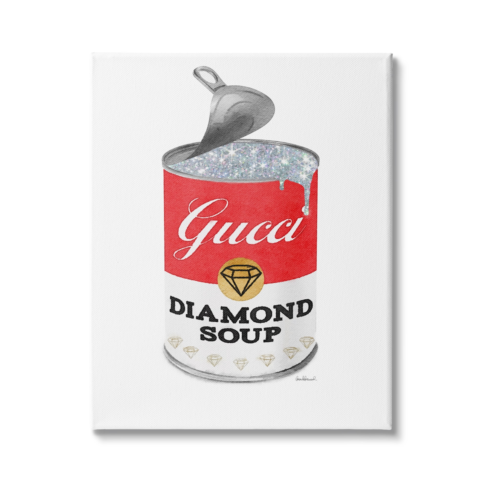 Stupell Industries Glam Pop Red Soup Can Open Lid Fashion, 24 x 30, Design by Amanda Greenwood
