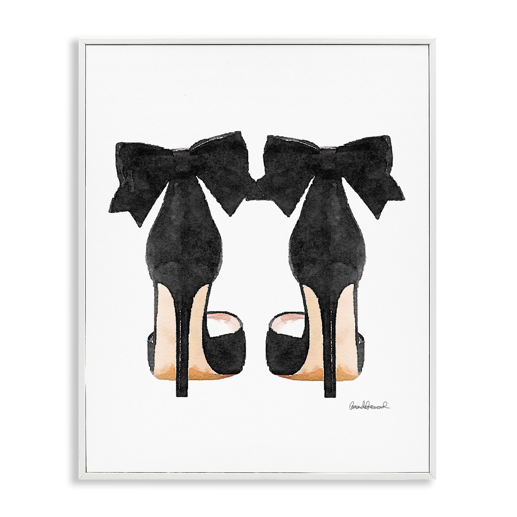 Stupell Industries Glam Pumps Heels With Black Bow, 16 x 20,Design by Amanda Greenwood