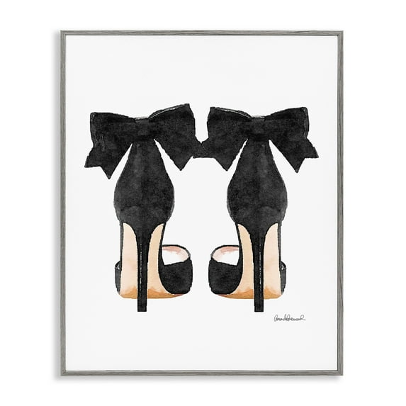 Stupell Industries Glam Pumps Heels With Black Bow, 24 x 30,Design by Amanda Greenwood