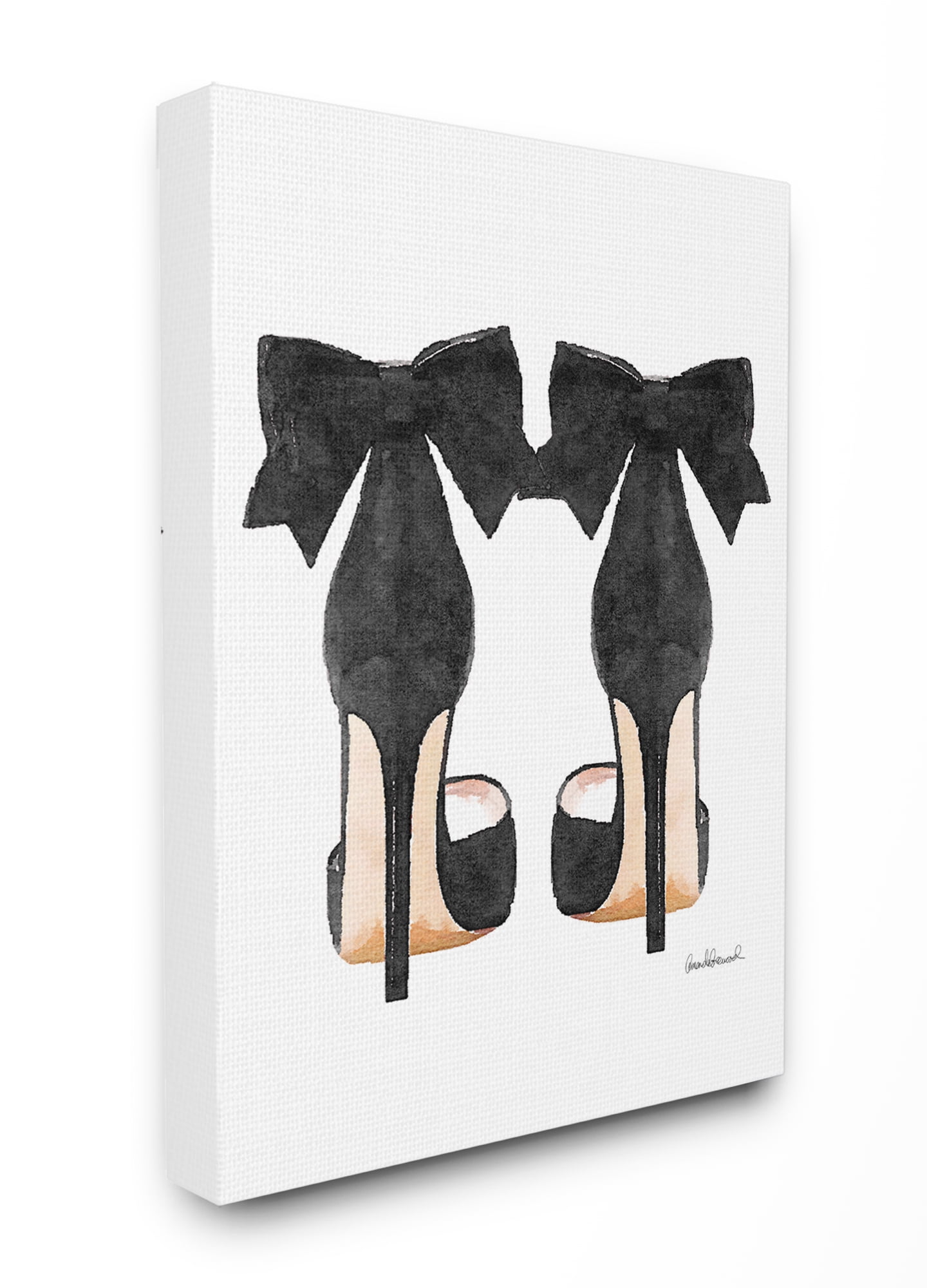 Stupell Industries Glam Pumps Heels With Black Bow Canvas Wall Art by Amanda Greenwood