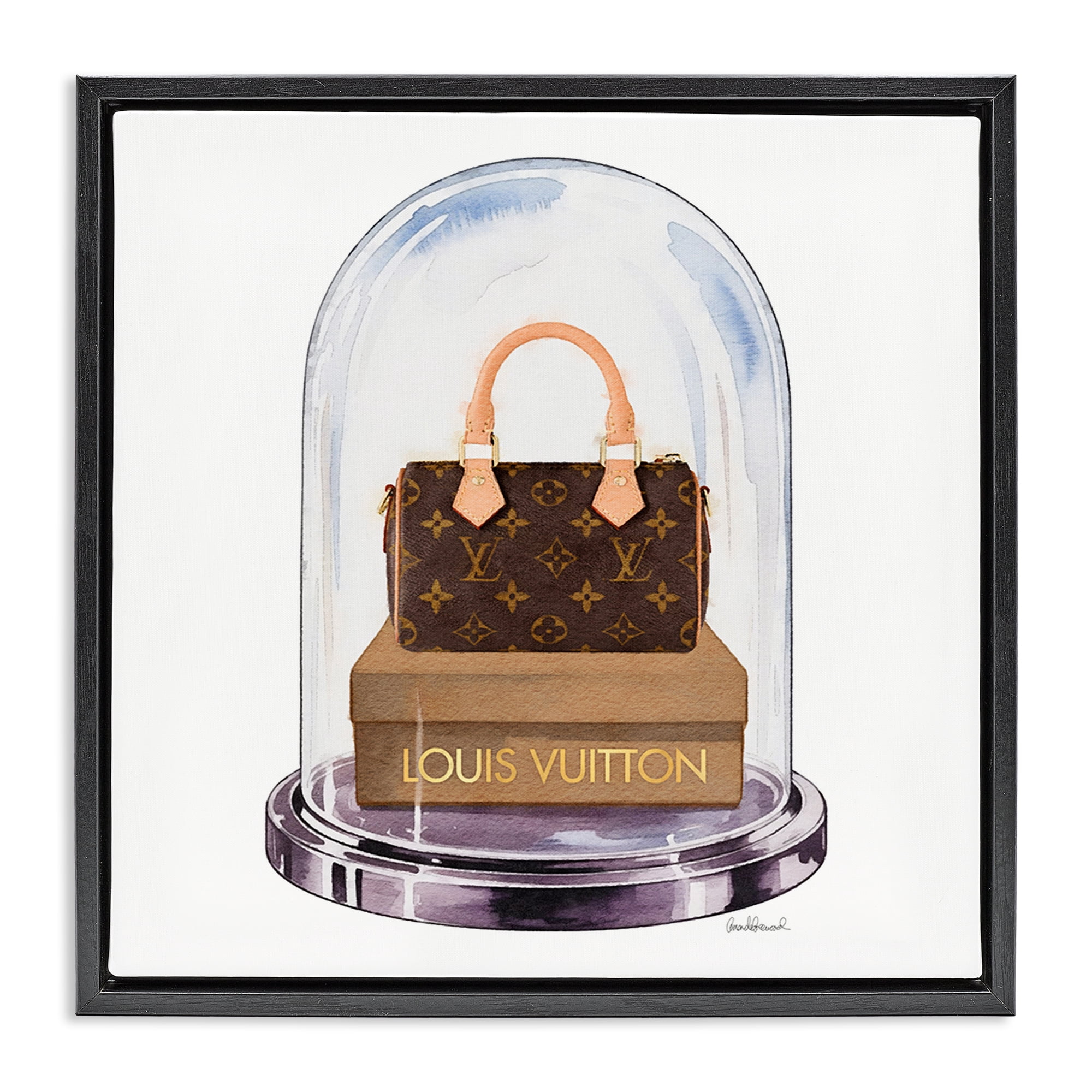 Stupell Industries Glam Purse Bell Jar Black Framed Floater Canvas Wall Art, design by Amanda Greenwood
