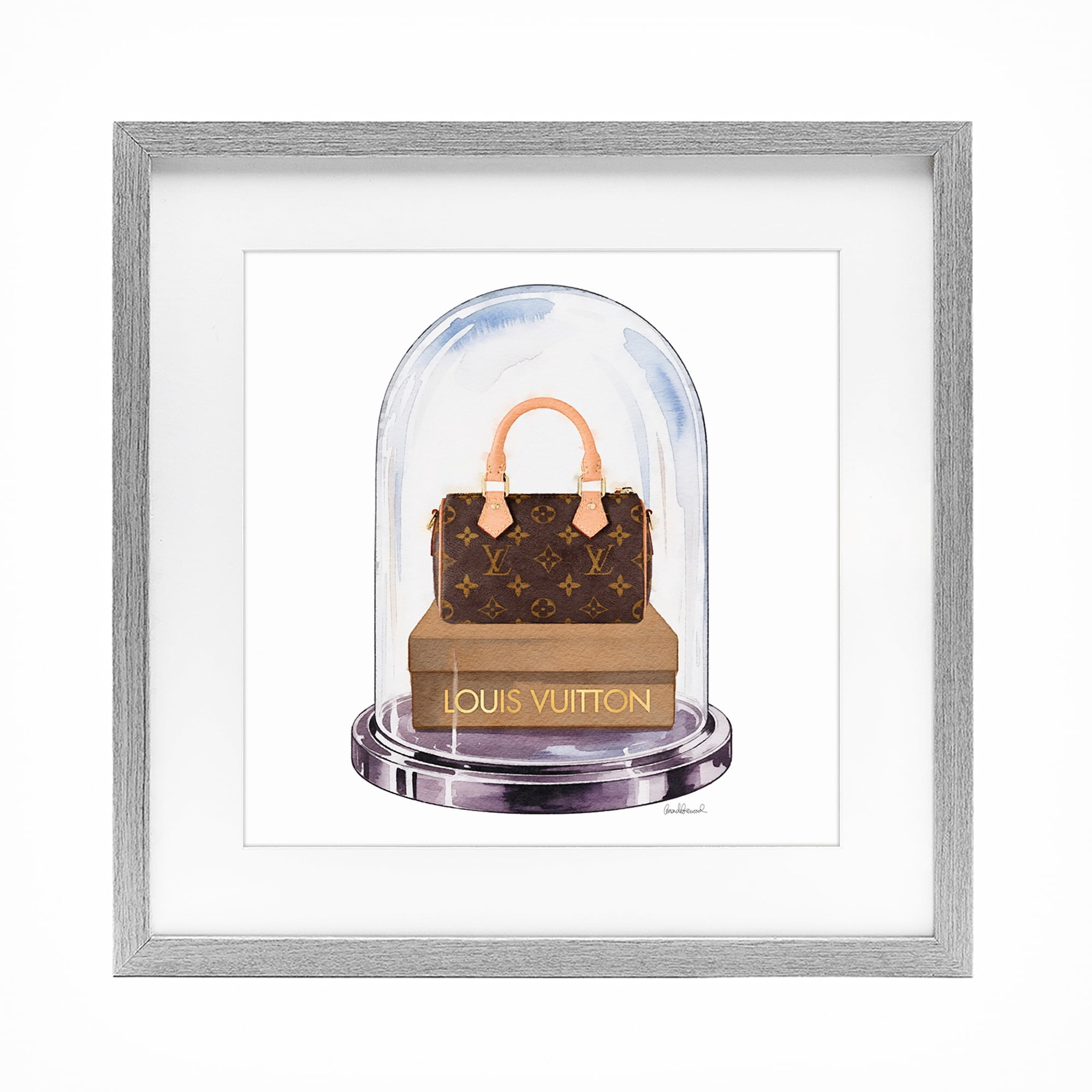 Stupell Industries Glam Purse Bell Jar Gray Framed Print Under Glass, design by Amanda Greenwood