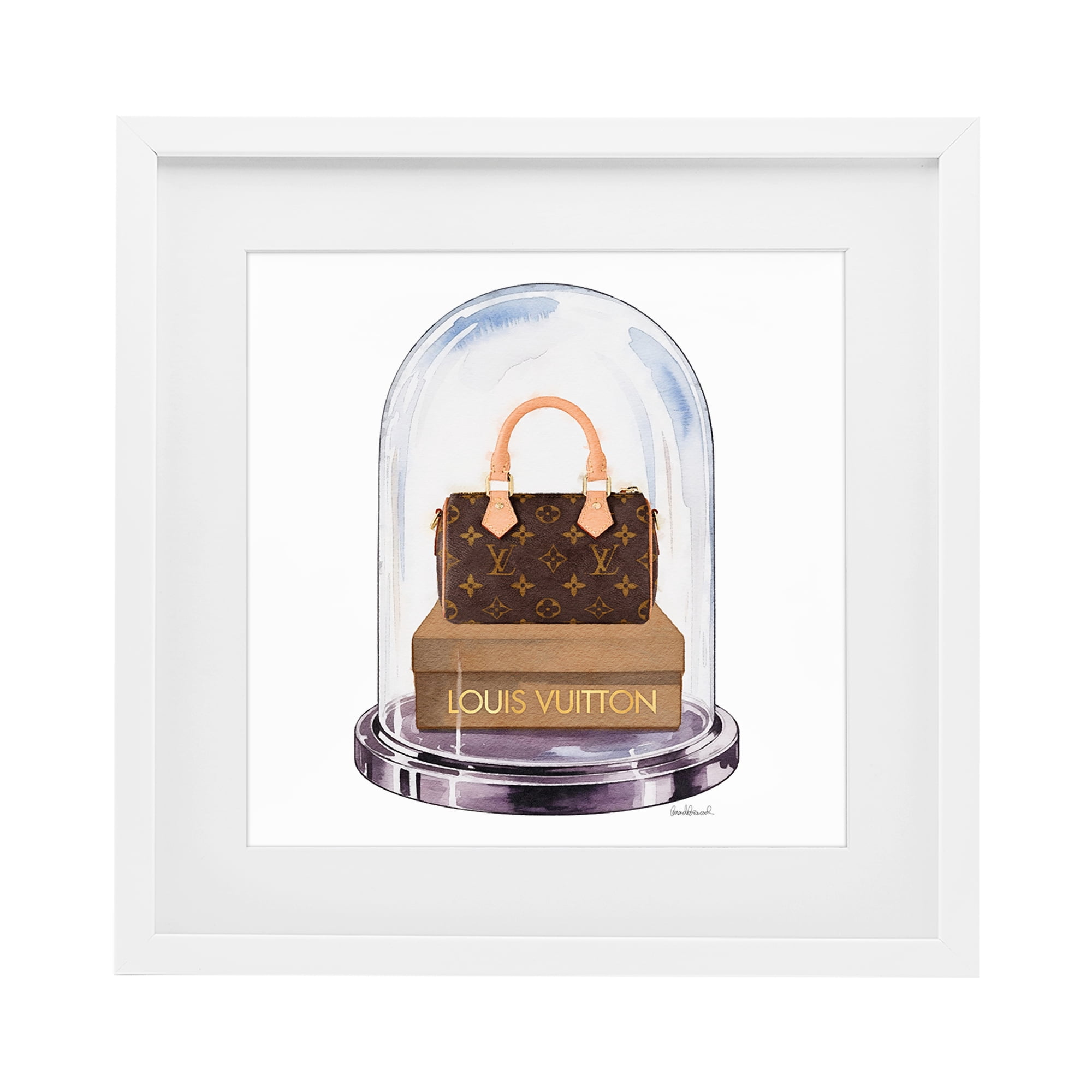 Stupell Industries Glam Purse Bell Jar White Framed Print Under Glass, design by Amanda Greenwood
