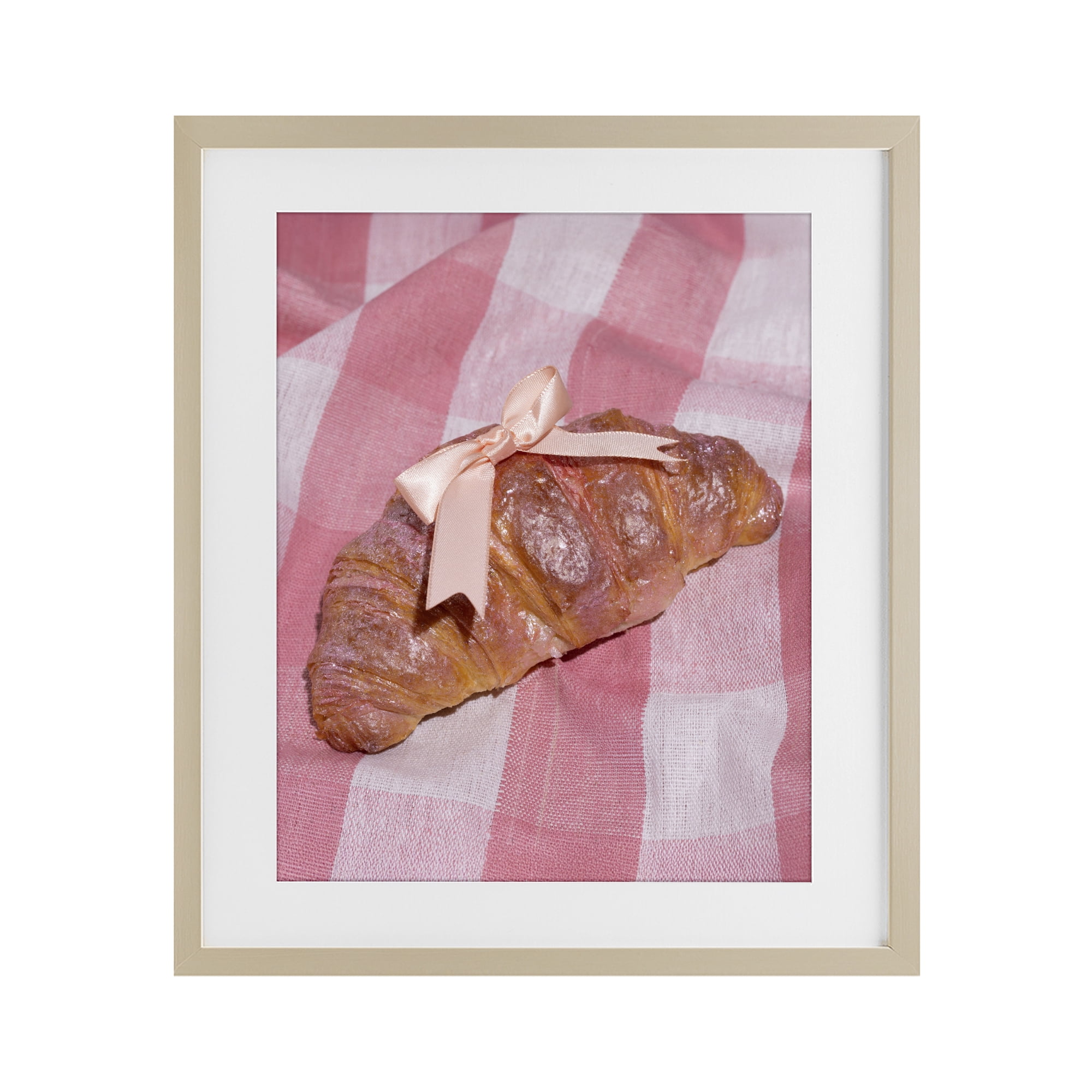 Stupell Industries Glam Ribbon Croissant Birch Framed Print Under Glass, design by LISH Creative