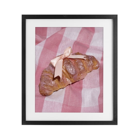 Stupell Industries Glam Glam Ribbon Croissant Black Framed Print Under Glass, 13 x 16, by LISH Creative