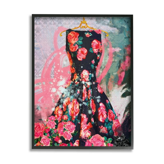 Stupell Industries Glam Rose Dress Fashion Bold Collaged Background, 11 x 14, Design by Porter Hastings