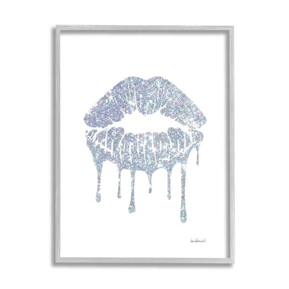 Stupell Industries Glam Shimmer Lip Pucker Kiss Minimal Cool Tones, 24 x 30, Design by Amanda Greenwood