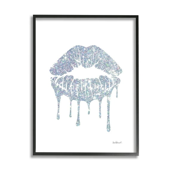 Stupell Industries Glam Shimmer Lip Pucker Kiss Minimal Cool Tones, 24 x 30, Design by Amanda Greenwood