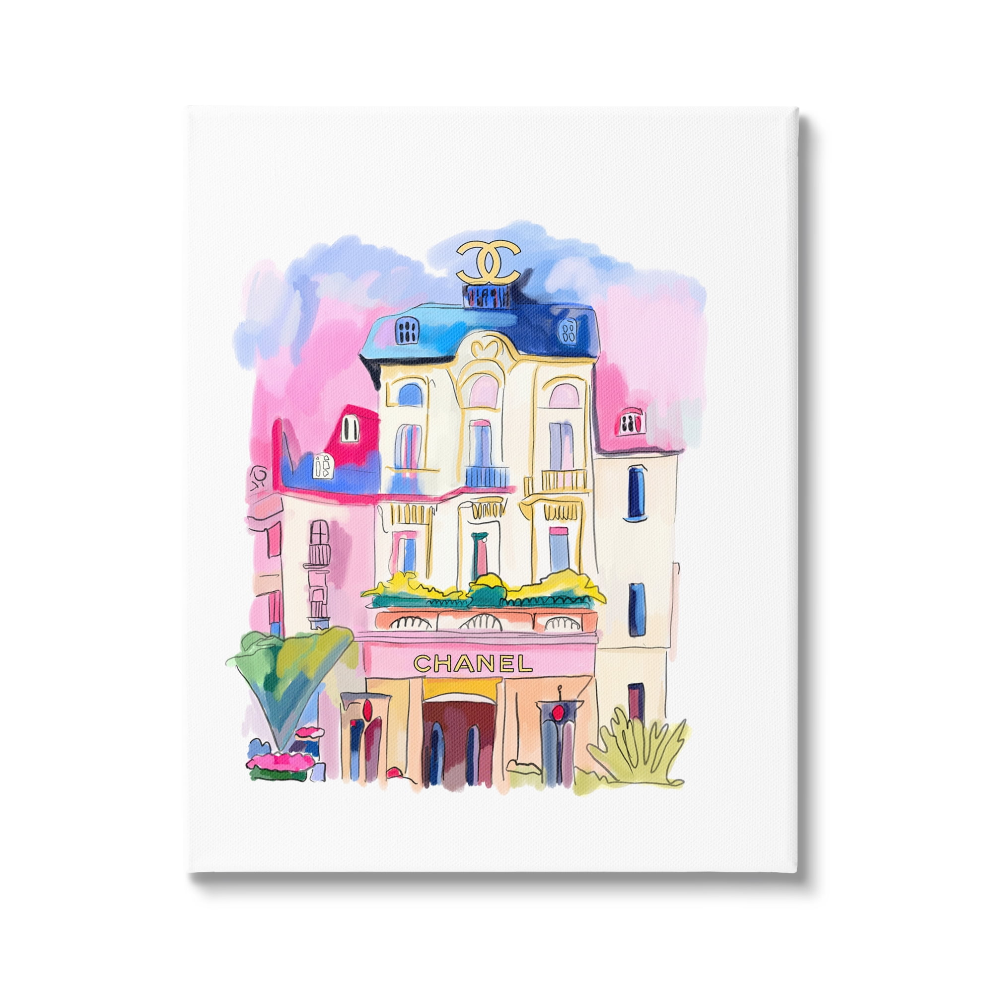 Stupell Industries Glam Shop Building Travel & Places Painting Gallery Wrapped Canvas Print Wall Art, 16 x 20