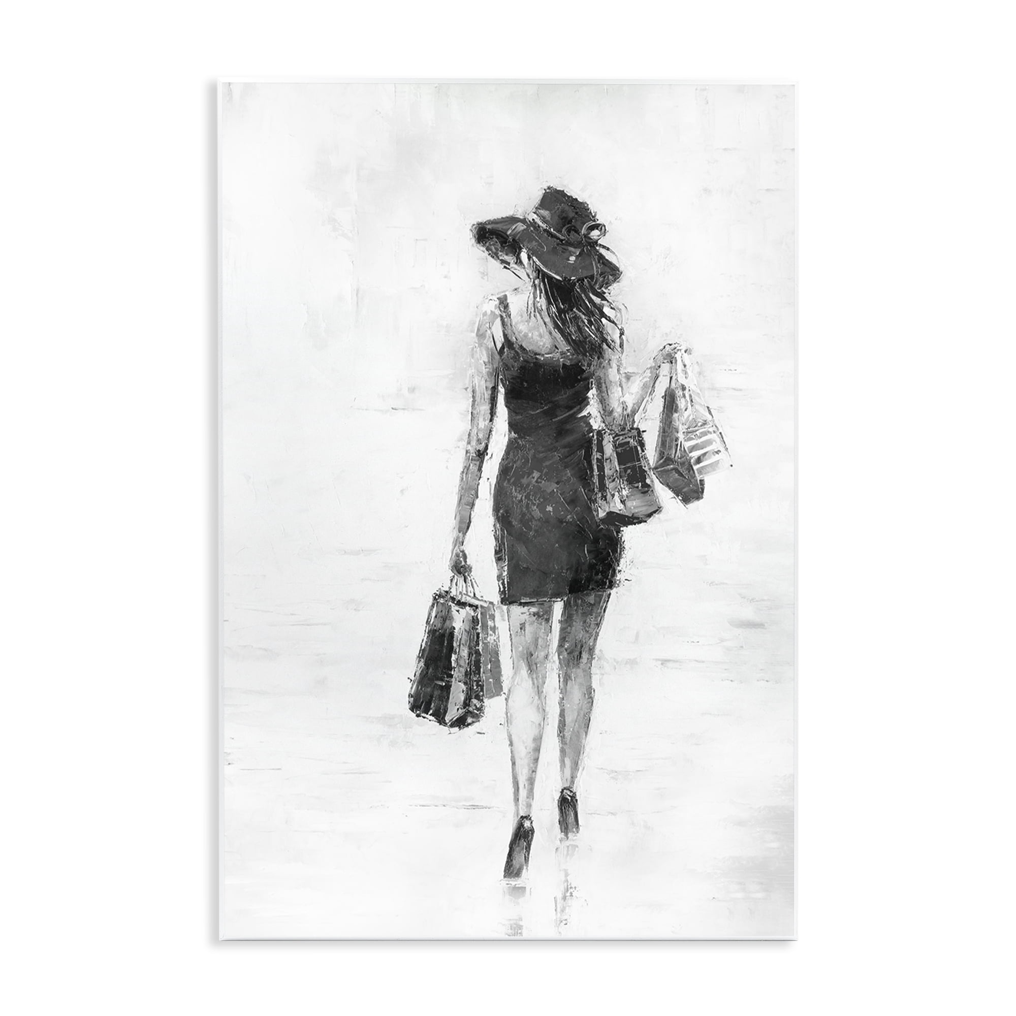 Stupell Industries Glam Shopper Girl Novelty Painting Unframed Art Print Wall Art, 10 x 15