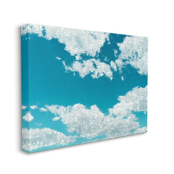 Stupell Industries Glam Sparkle Clouds across Blue Sky Glitz Canvas Wall Art Design by Ziwei Li, 16" x 20"