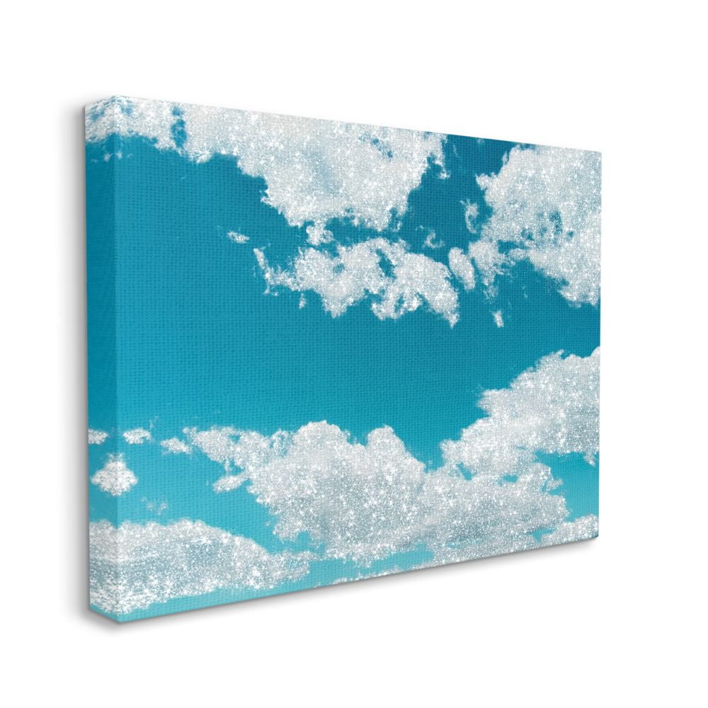 Stupell Industries Glam Sparkle Clouds across Blue Sky Glitz Canvas Wall Art Design by Ziwei Li, 30" x 40"