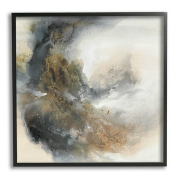 Stupell Industries Glam Splatter Abstract Form Painting Black Framed Art Print Wall Art, Design by K. Nari