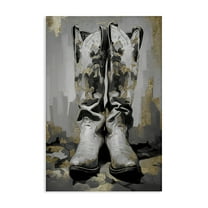 Stupell Industries Glam Streaked Boots Beauty & Fashion Painting Gallery Wrapped Canvas Art Print Wall Art, 16 x 24
