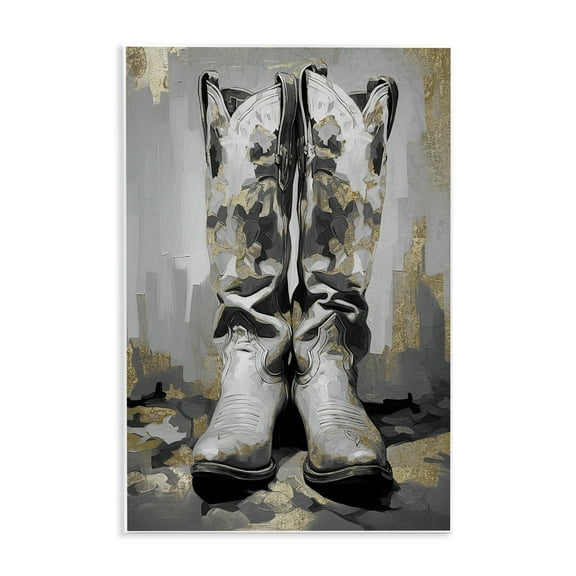 Stupell Industries Glam Streaked Boots Beauty & Fashion Painting Unframed Art Print Wall Art, 10 x 15